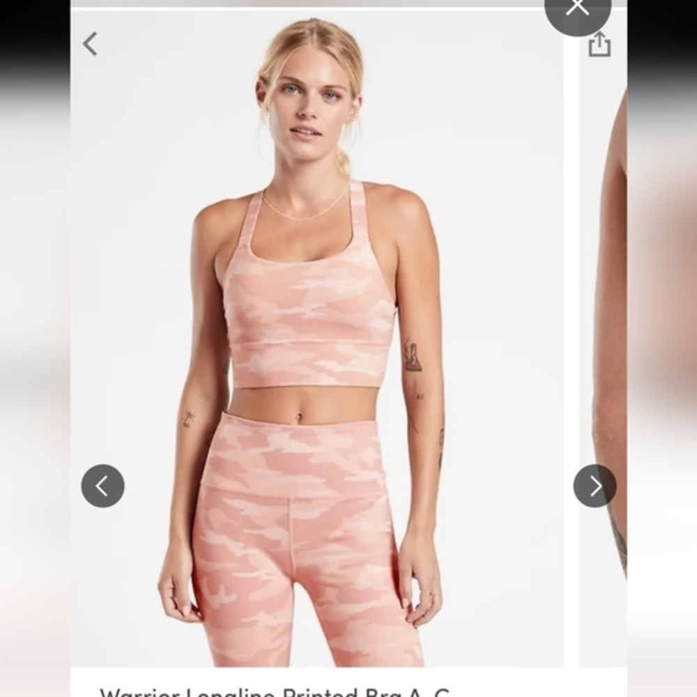 Athleta Pink Camo Sports Bra